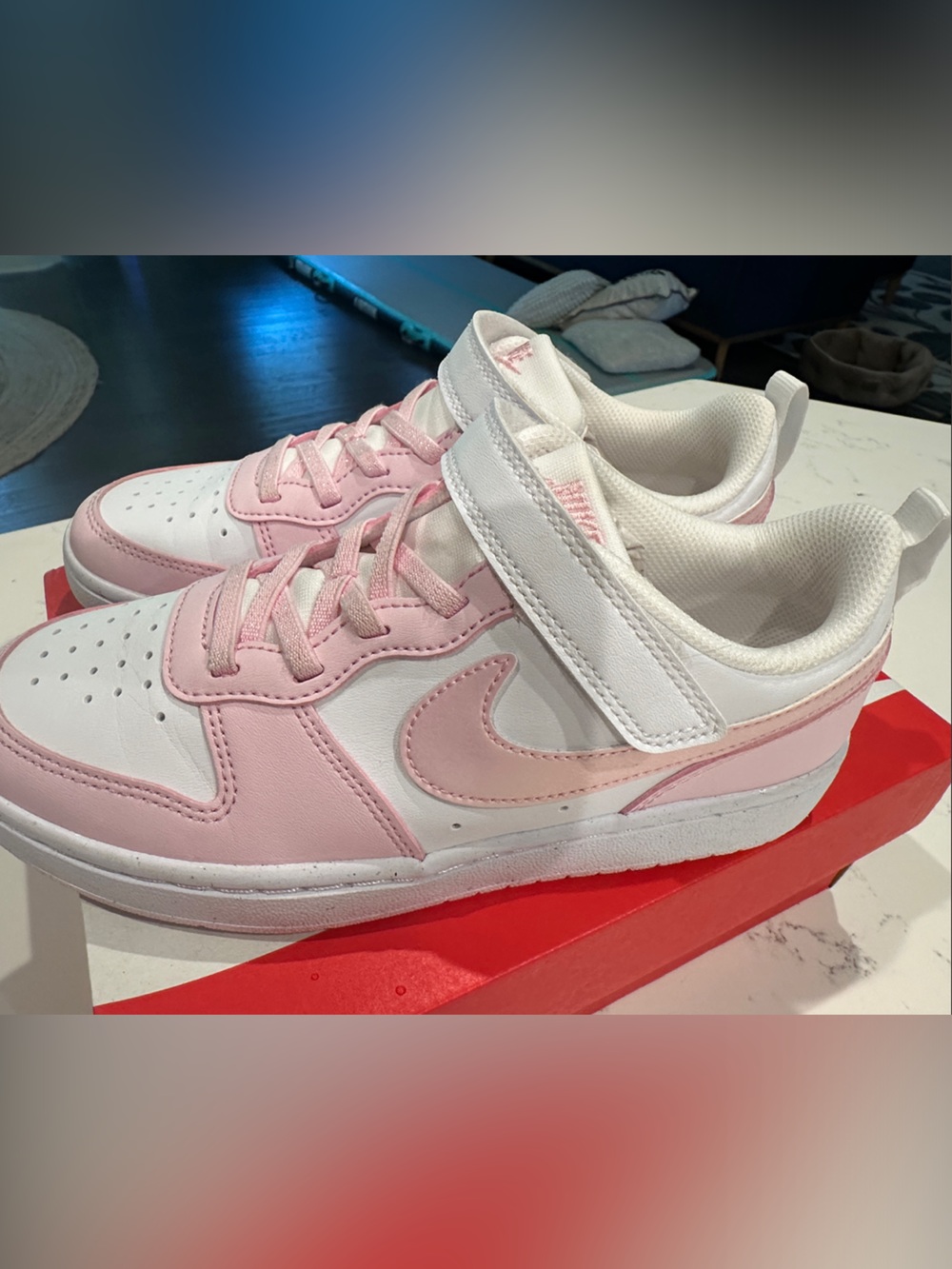 Nike Kids court Borough Low Recraft (ps) Sneakers with Velcro Strap